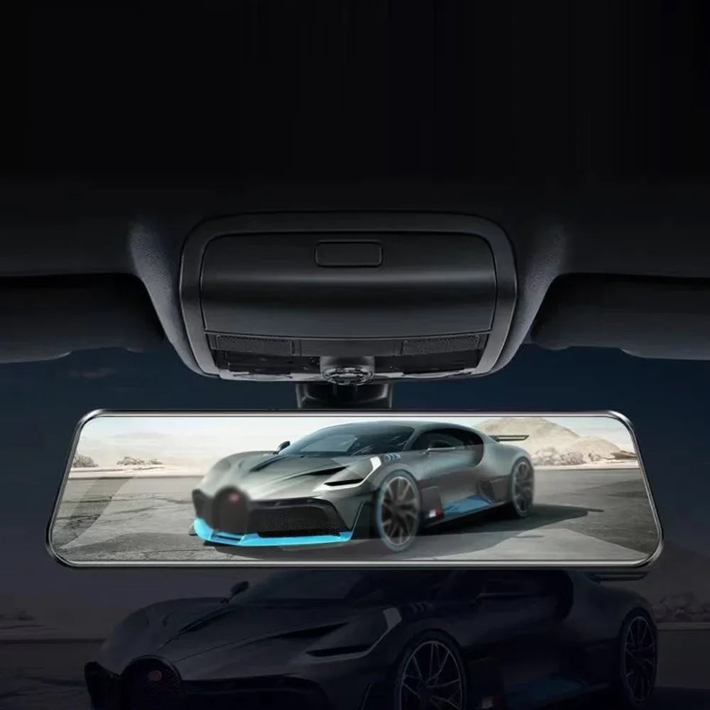 Aibecy 1080P DVR Dash Front & Rear Dual Driving Recorder with 9.66 Inch Touchdisplay 170° Wide Angle Support Clear Night-Vision Parking Monitor Motion Detection Collision Locking Loop Recording Re