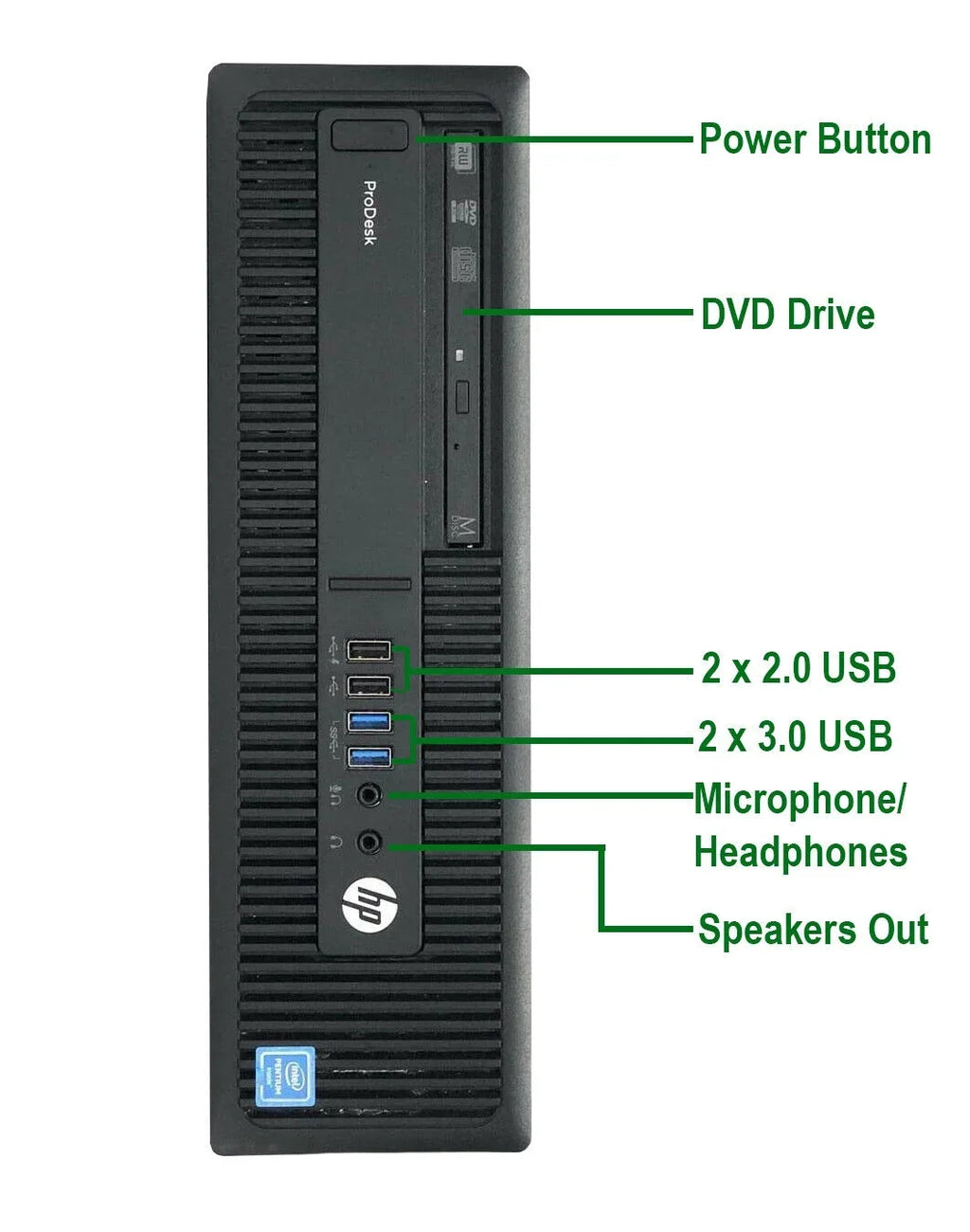 Pre-Owned  600 G2 Desktop Computer Intel Pentium G4400 3.3GHz CPU 8GB Ram, 120GB SSD, 1TB HDD, Keyboard & Mouse, WiFi, DVD, Win10 Pro PC (Refurbished)