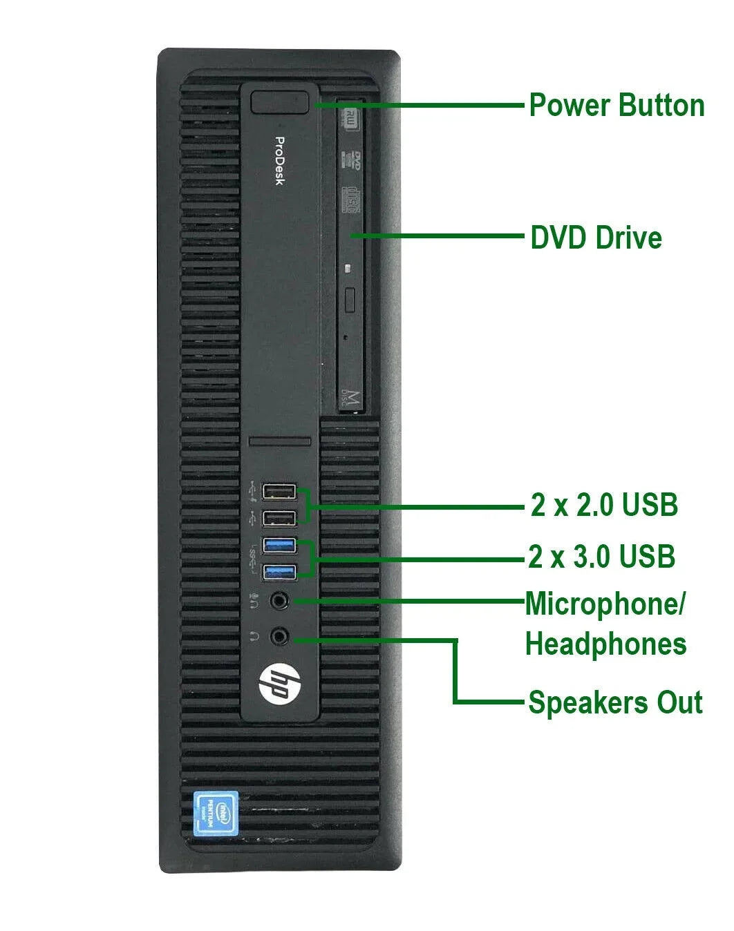 Pre-Owned  600 G2 Desktop Computer Intel Pentium G4400 3.3GHz CPU 8GB Ram, 120GB SSD, 1TB HDD, Keyboard & Mouse, WiFi, DVD, Win10 Pro PC (Refurbished)