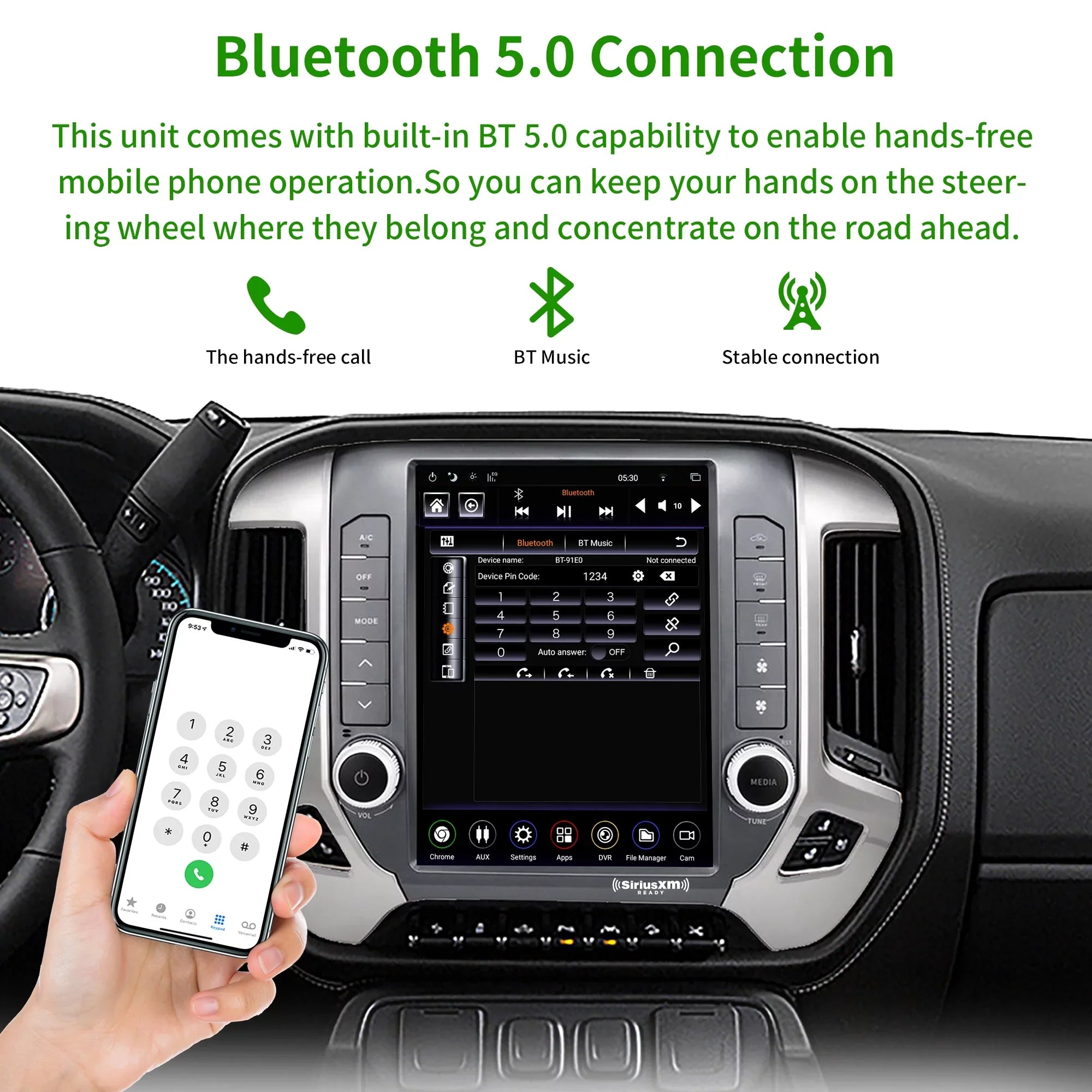 Linkswell Gen5 T-style 12.1 inch Car SirusXm Raido Stereo for Chevrolet Silverado 2014-2021 GMC 2014-2019 Touch Screen Navigator Android Truck Replacement GPS radio 4G+64G  Carplay Auto