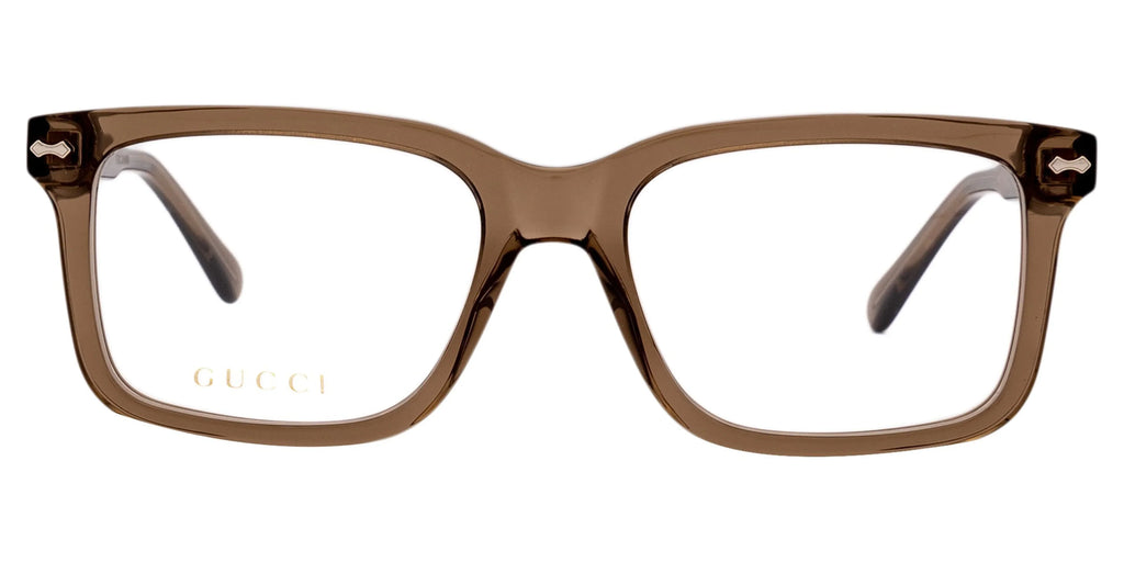 GUCCI GG0914O 002 Rectangular Squared Brown Demo Lens 54 mm Men's Eyeglasses