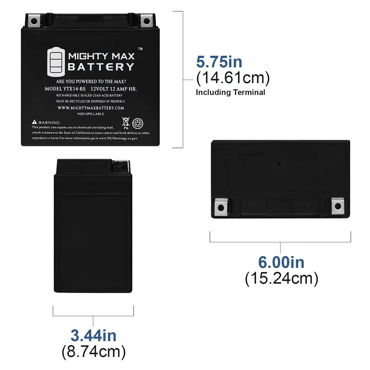 YTX14-BS Replacement Battery For KAWASAKI ZRX1100 (1999-2000)