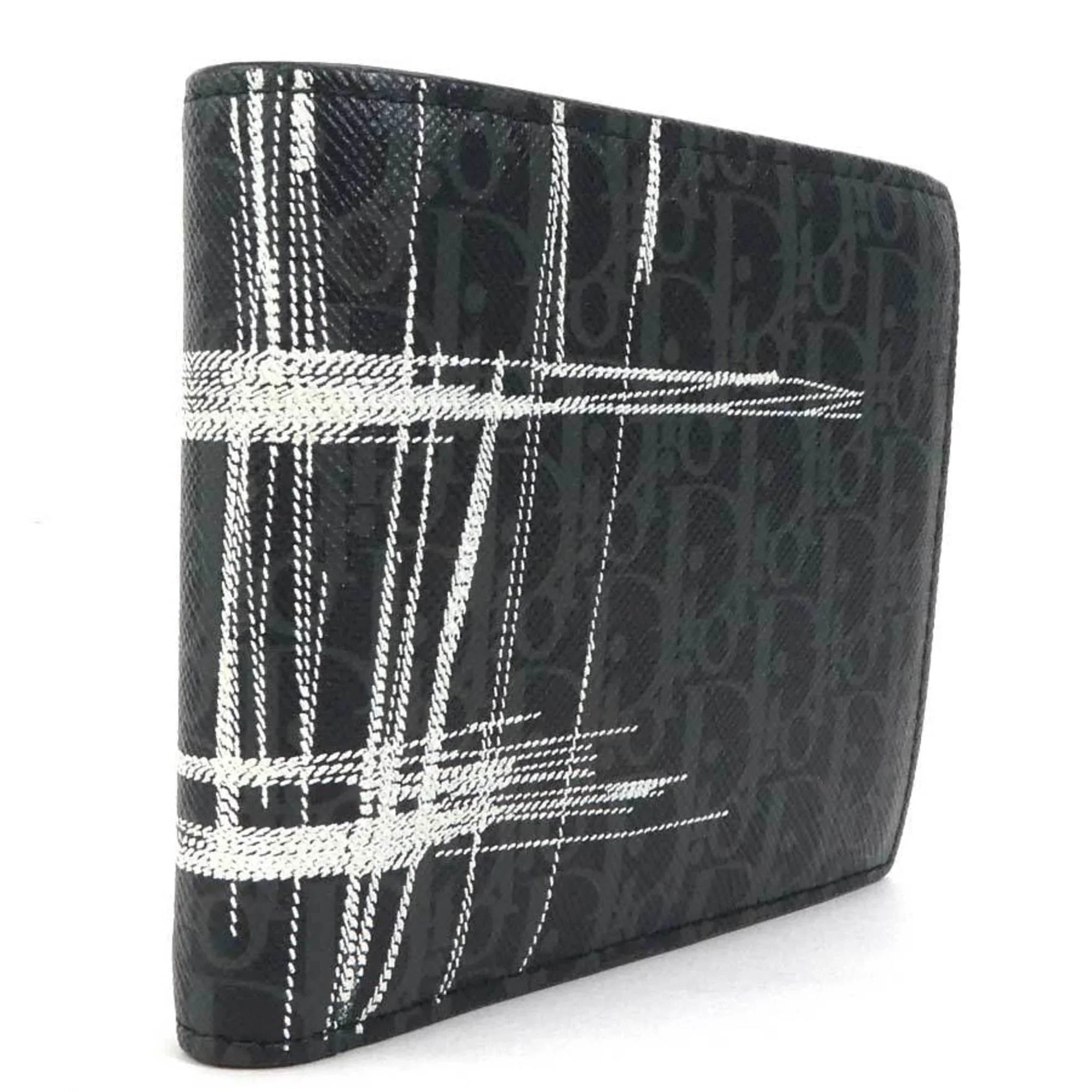 Pre-Owned Dior Homme DIOR HOMME folio wallet leather black model men (Good)