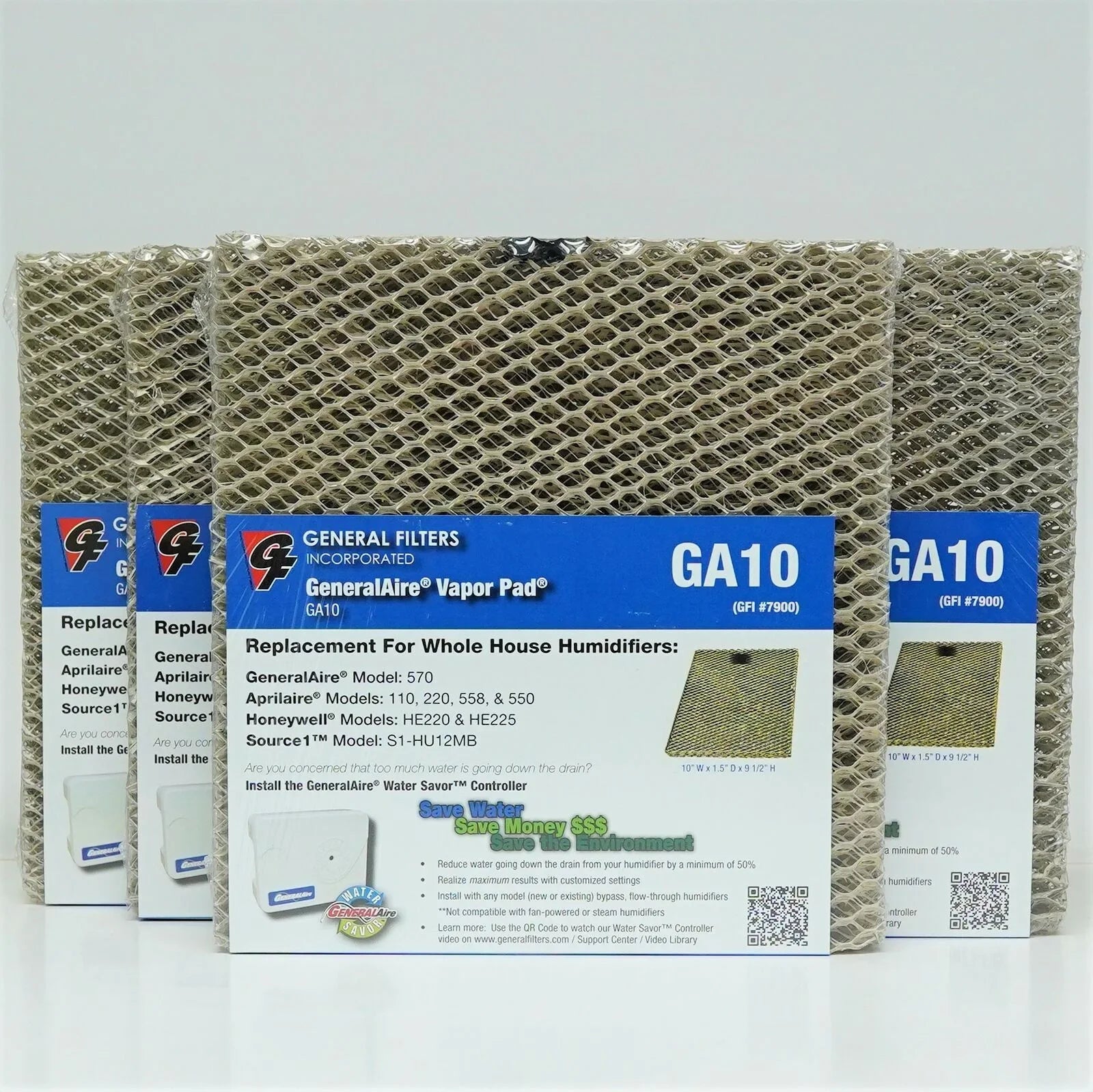 10-4 4PAK #10 for Aprilaire Humidifier 500 550 Water Panel Pad Filter