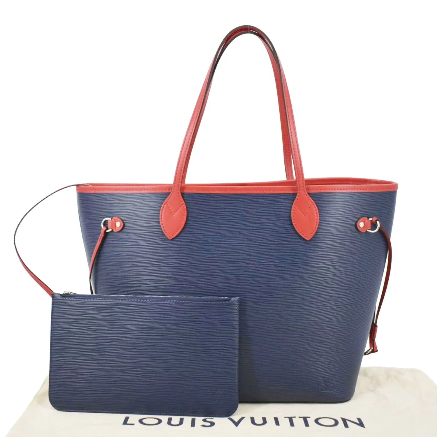 Pre-owned LOUIS VUITTON Neverfull PM Epi Leather Tote Shoulder Bag Blue
