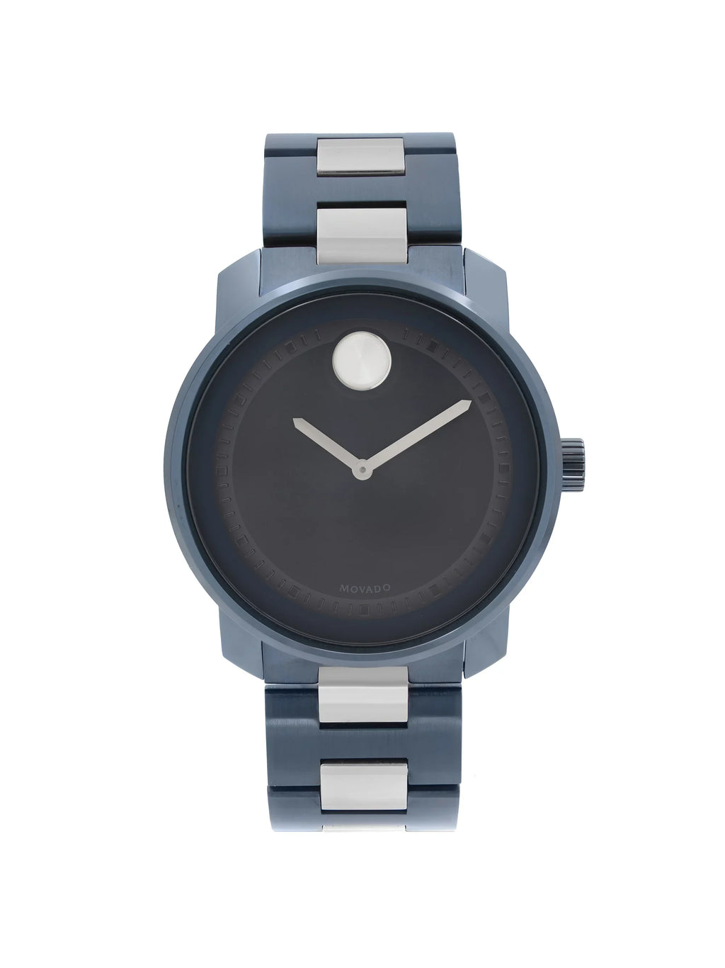 Movado Bold 42.5mm Blue Ion PLatitudeed Stainless Steel Quartz Mens Watch 3600422