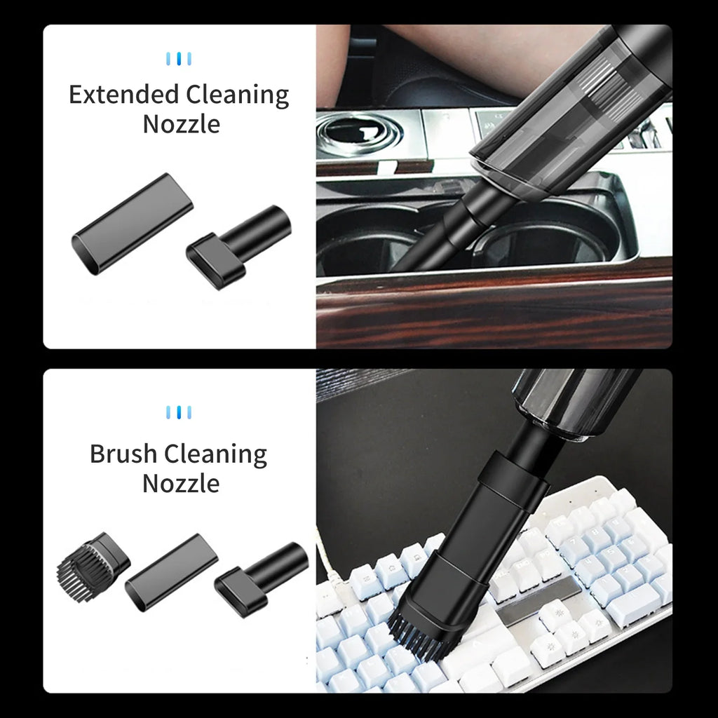 moobody Vacuum Cleaner, 120W Handheld Cleaner, 6000Pa Powerful Suction, USB Powered with HEPA Filter for Cleaning Hair Dust Gravel in Home Office