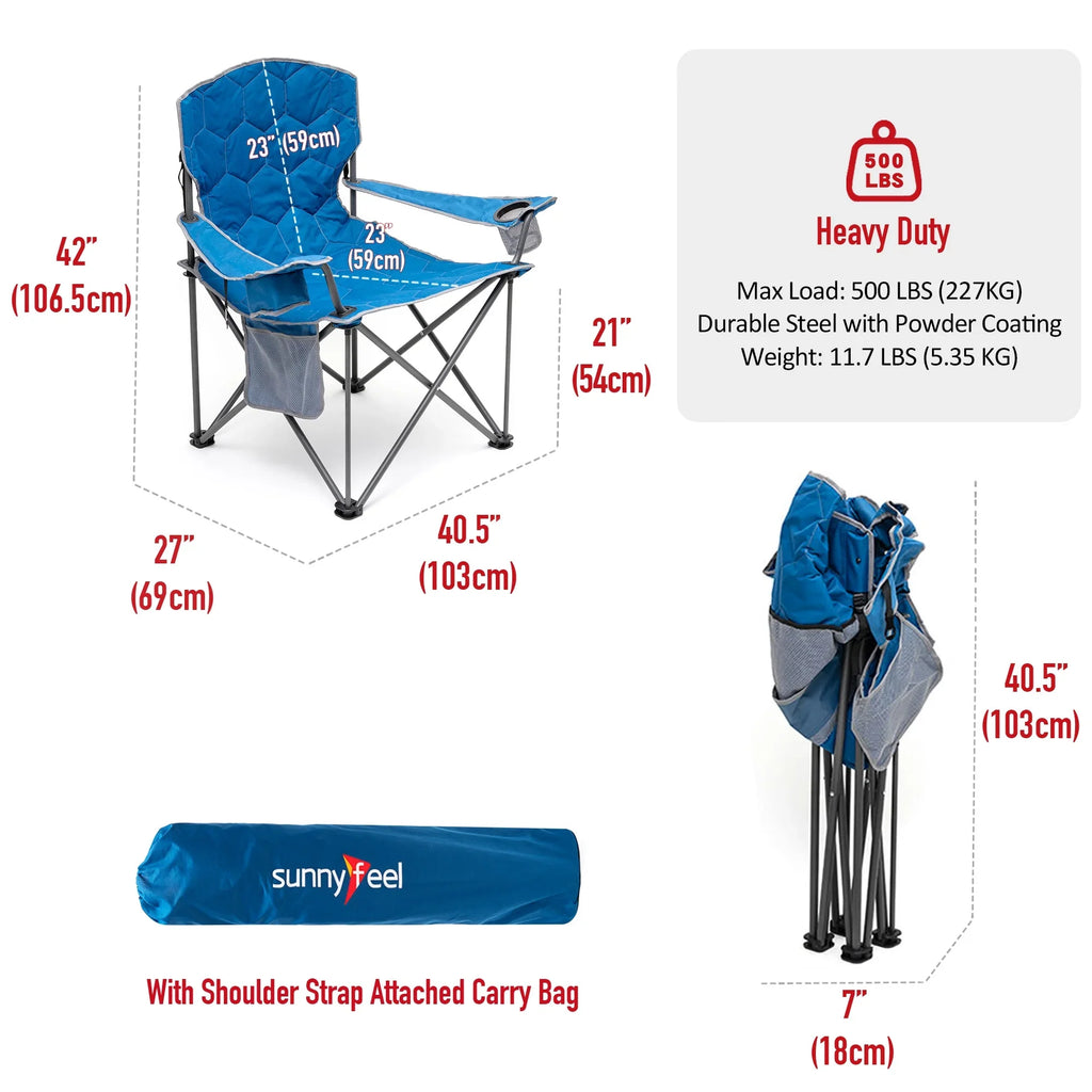 Luxurious XXL Camping Chair for Big Tall People - 40"x8.5"x8" - 14.55 - Indulge in unmatched comfort with our premium XXL chair for outdoor enthusiasts.