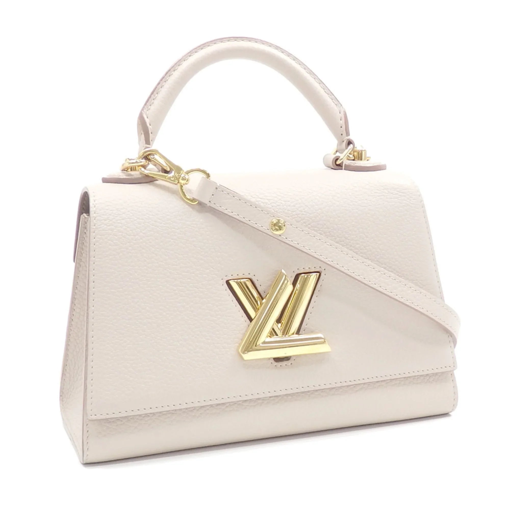 Pre-Owned Louis Vuitton Handbag Twist One Handle PM Women's M57214 Greige Shoulder Bag Taurillon Leather A6047090 (Good)