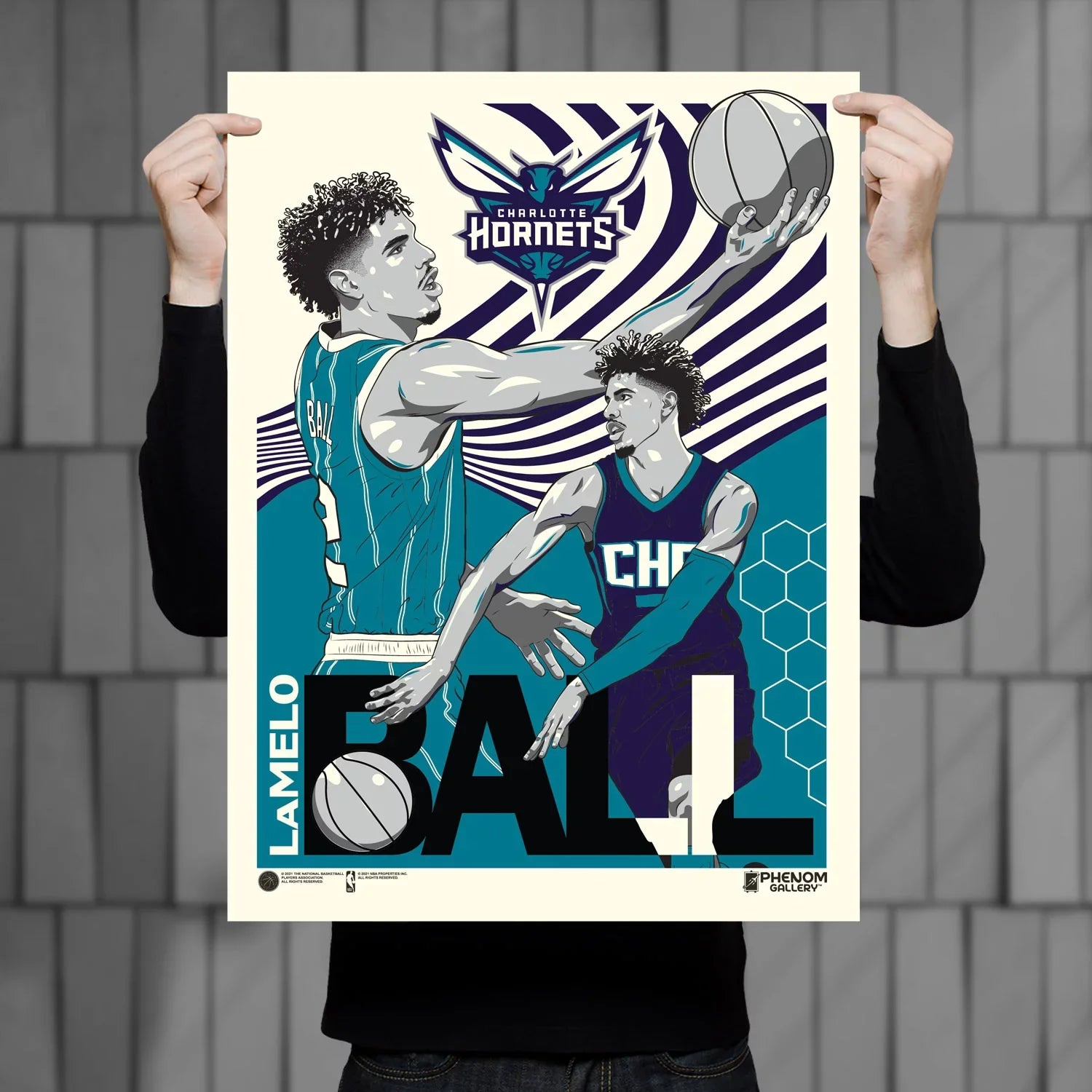 Phenom Gallery LaMelo Ball Charlotte Hornets 18'' x 24'' Serigraph