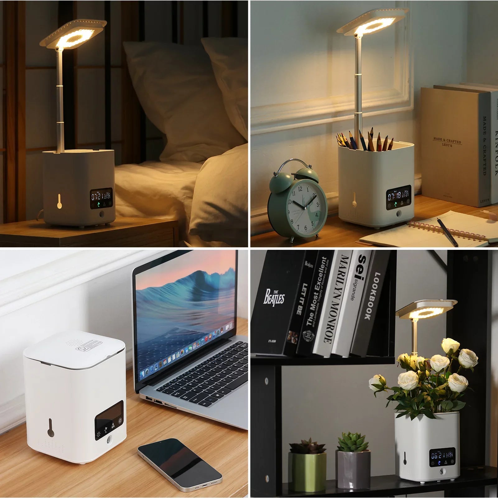 Aibecy Smart Planter for Indoor Plants Indoor Garden Grow with Table Desk Lamp Humidifier Automatic Hydroponics Kit Planters for Herb Small Plants