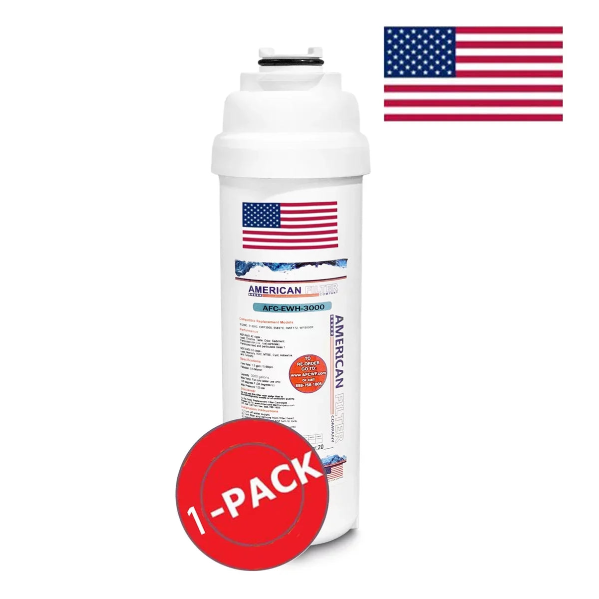 AFC Brand , Water Filter , Model # AFC-EWH-3000 , Compatible with LMABFTL8WSLK - 1 Filters - Made in U.S.A.