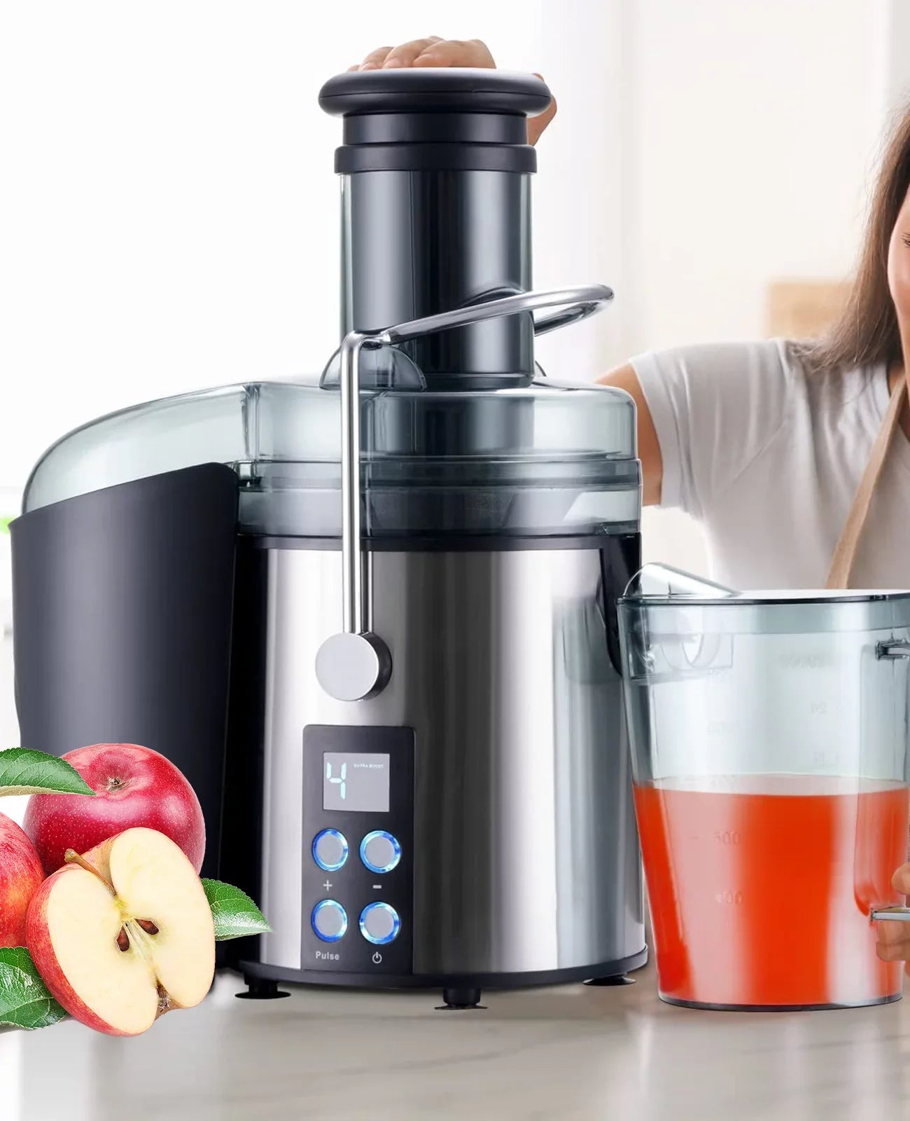 Centrifugal Juicer Machines for Vegetable Fruit - with 3" Feed Chute Anti-drip Tainless-steel Filter