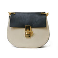 Pre-Owned Chloé Leather Shoulder Bag Beige,Black (Fair)