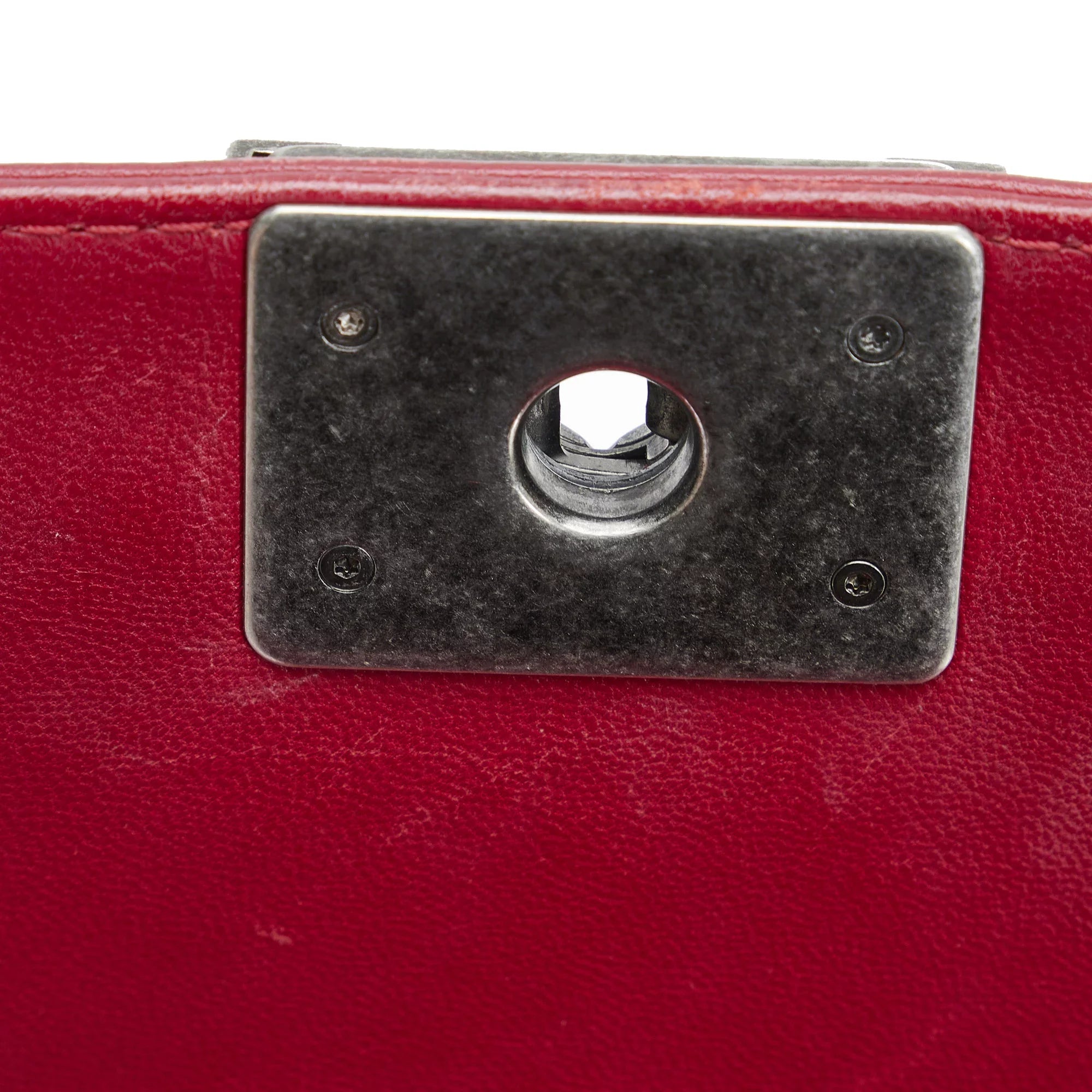 Pre-Owned Authenticated Chanel Small Bicolor Boy Calf Leather Black Shoulder Bag Unisex (Good)