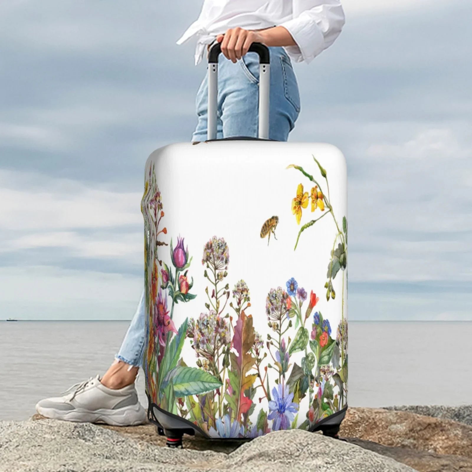 Haiem Herbs And Wildflowers Luggage Cover,Durable, Washable Suitcase Protector With Anti-Scratch Technology - Keep Your Luggage Looking New X-Large