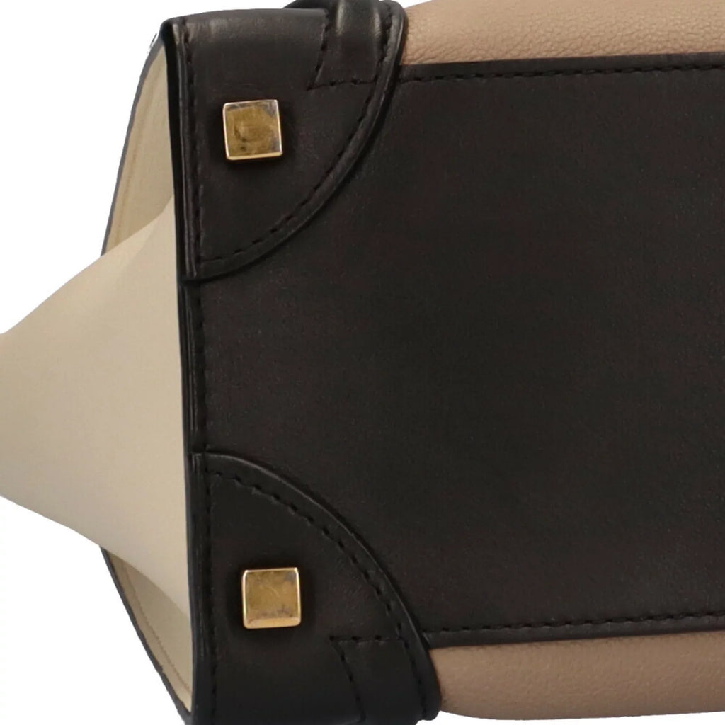 Pre-Owned Celine Micro Shopper Luggage Handbag Leather Beige Ladies (Good)