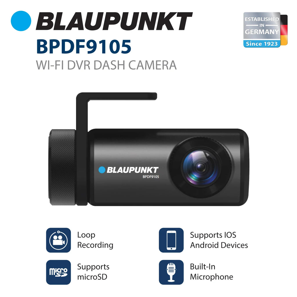 Blaupunkt Wi-Fi DVR Dash Camera for iOS and Android (BPDF9105)