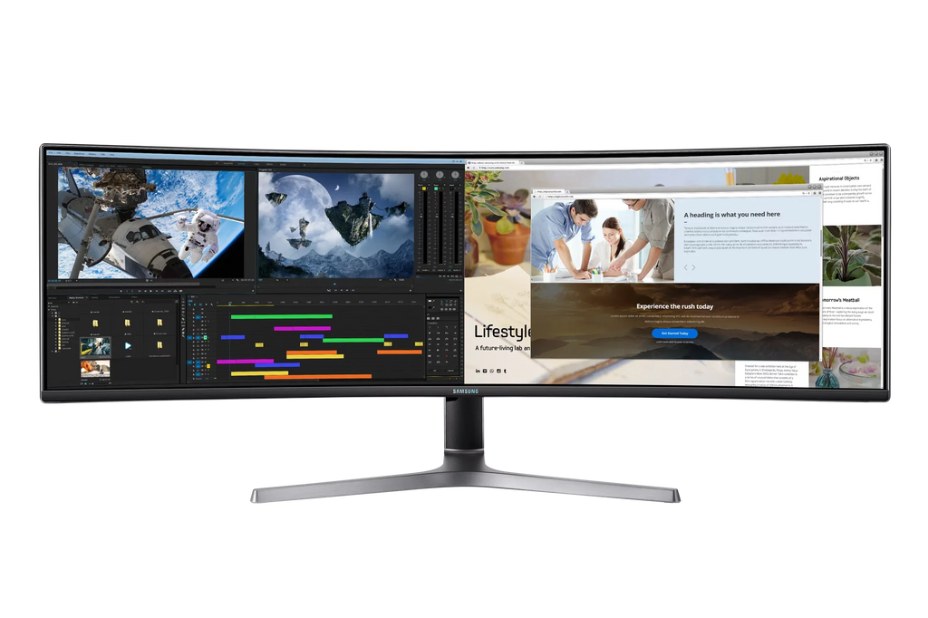 SAMSUNG 49" Class CRG9 Dual QHD (5,120 x 1,440) Curved QLED Gaming Monitor LC49RG90SSNXZA