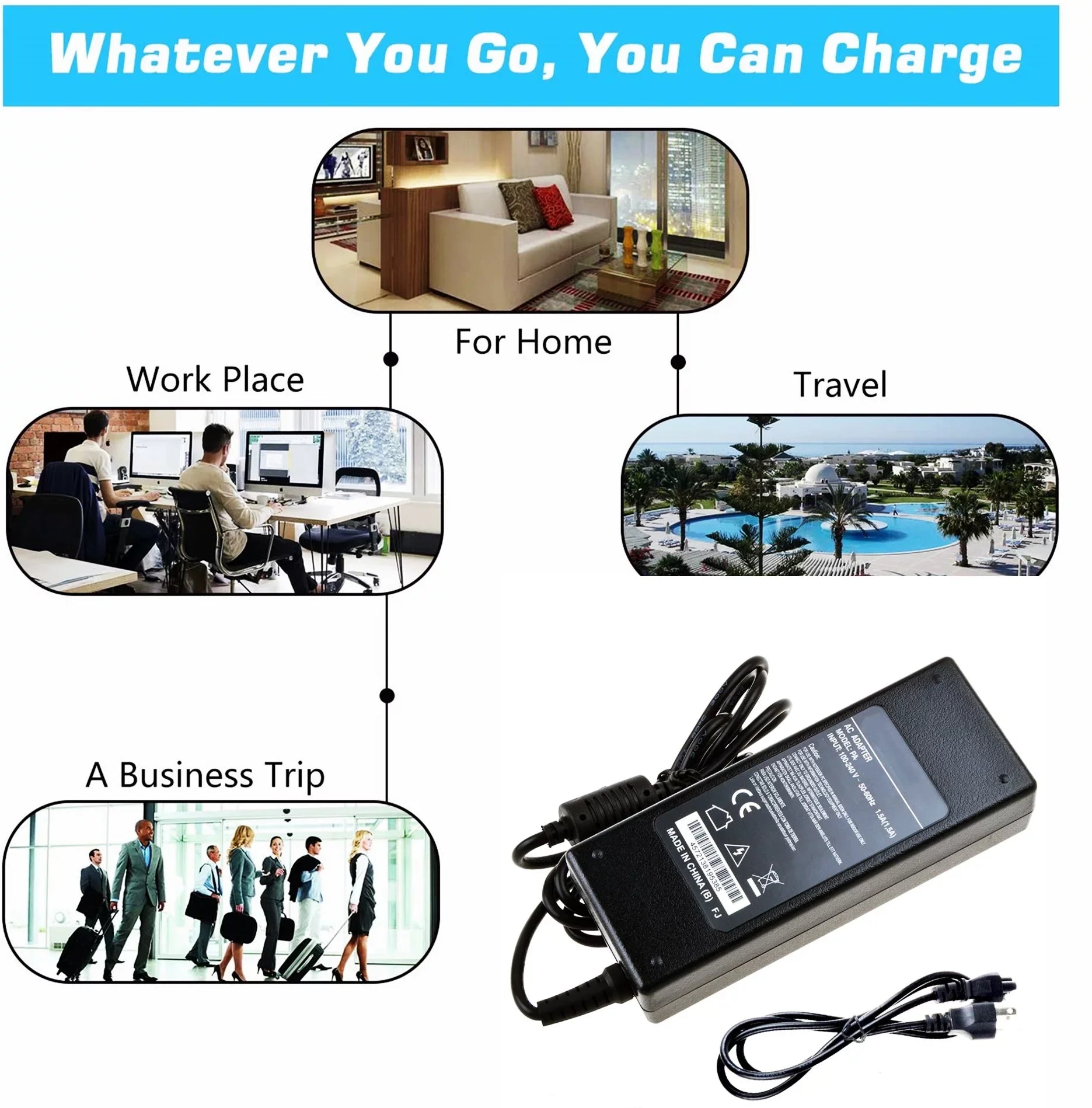 KONKIN BOO Compatible 19V 4.74A 90W AC/DC Adapter Replacement for Compaq Presario CQ62-211HE CQ61-441SE,Compaq Presario CQ56-201NR,CQ57-315NR Laptop Notebook PC 19VDC 4.74 Amp 90 Watt Power