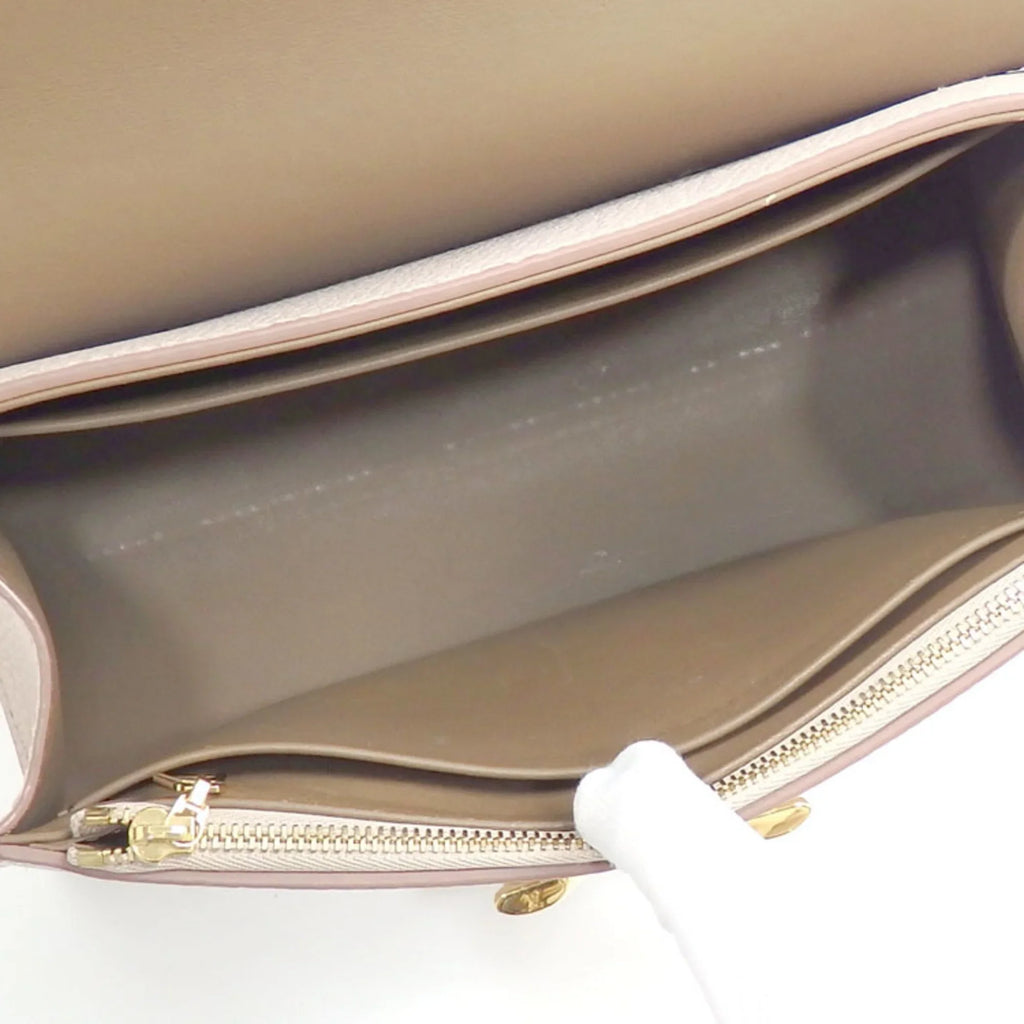Pre-Owned Louis Vuitton Handbag Twist One Handle PM Women's M57214 Greige Shoulder Bag Taurillon Leather A6047090 (Good)
