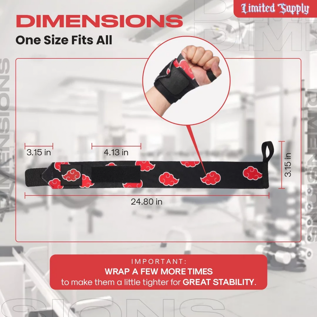 Anime Wrist Wraps 2 Pairs Bundle - 24" Lifting Straps for Men and Women - Gym Accessories Support Weightlifting, Powerlifting, Strength Training, and Improve Workout (Akat Purple Duo)
