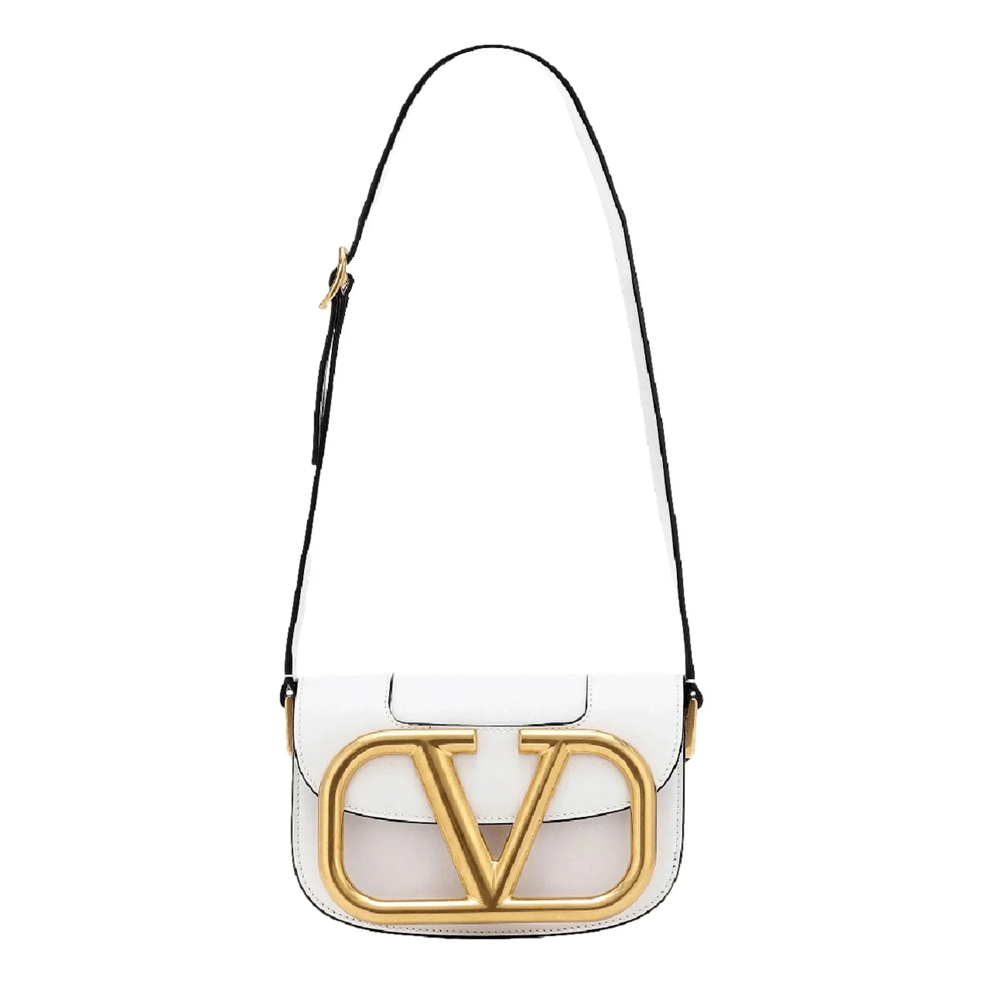 New Valentino Garavani Supervee Ivory Leather Crossbody Bag Small