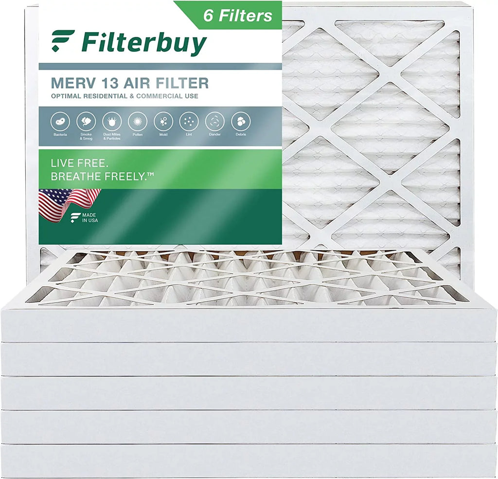 Filterbuy 25x32x2 MERV 13 Pleated HVAC AC Furnace Air Filters (6-Pack)