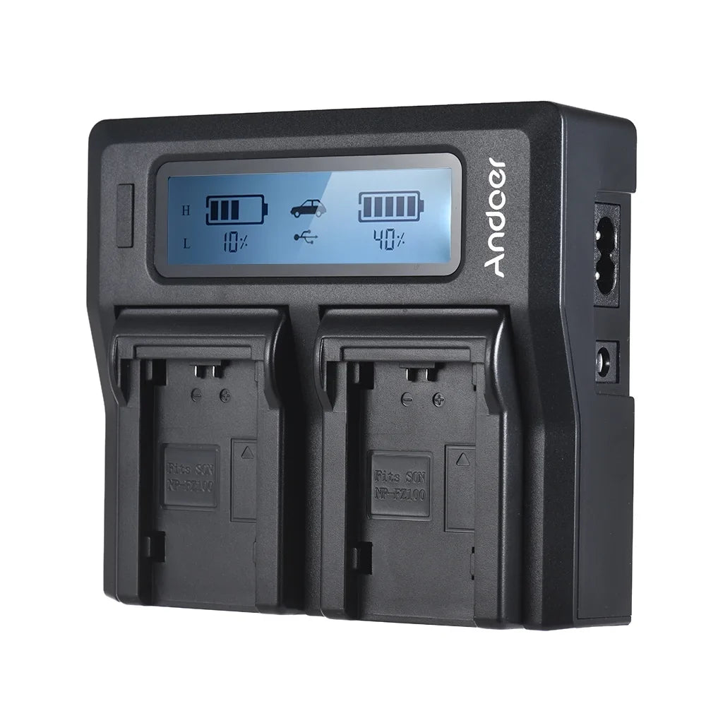 Andoer NP-FZ100 Dual Channel LCD Battery Replacement for  A7III A9 A7RIII A7SIII