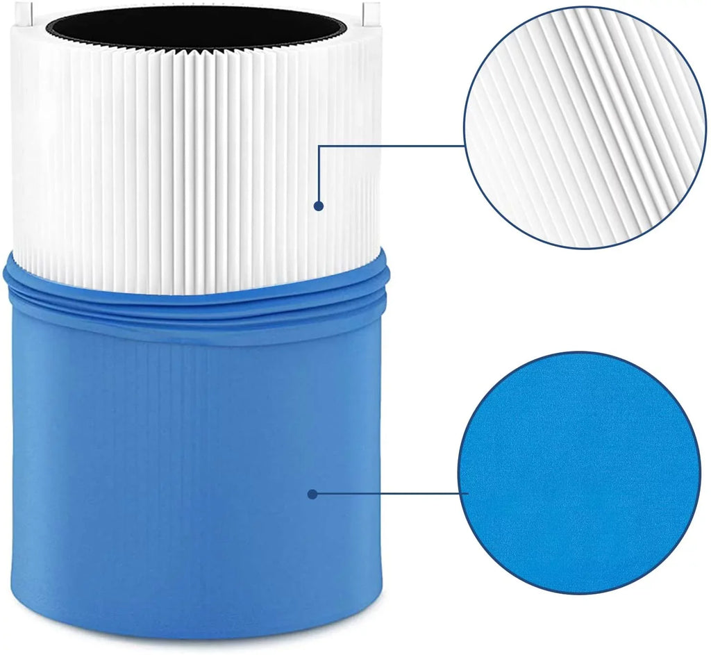 KEEPOW 411 Replacement Filter for Blueair Blue Pure Air Purifier 411, Including 2PCS Particle Carbon Filter and 2PCS Blue Fabric Pre-filter