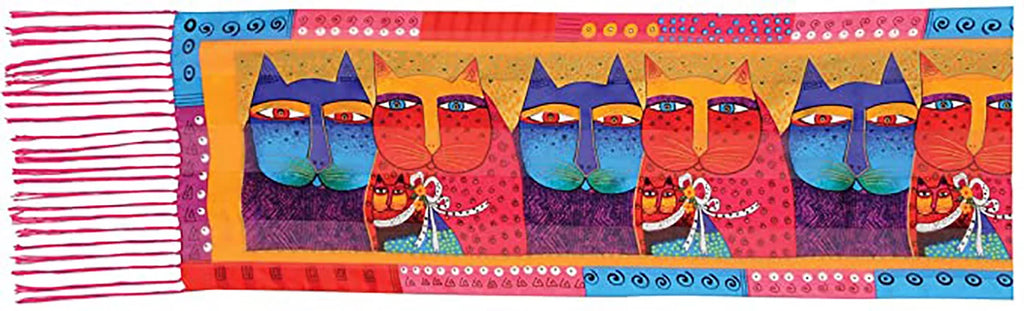 Laurel Burch Silk Scarf Feline Family