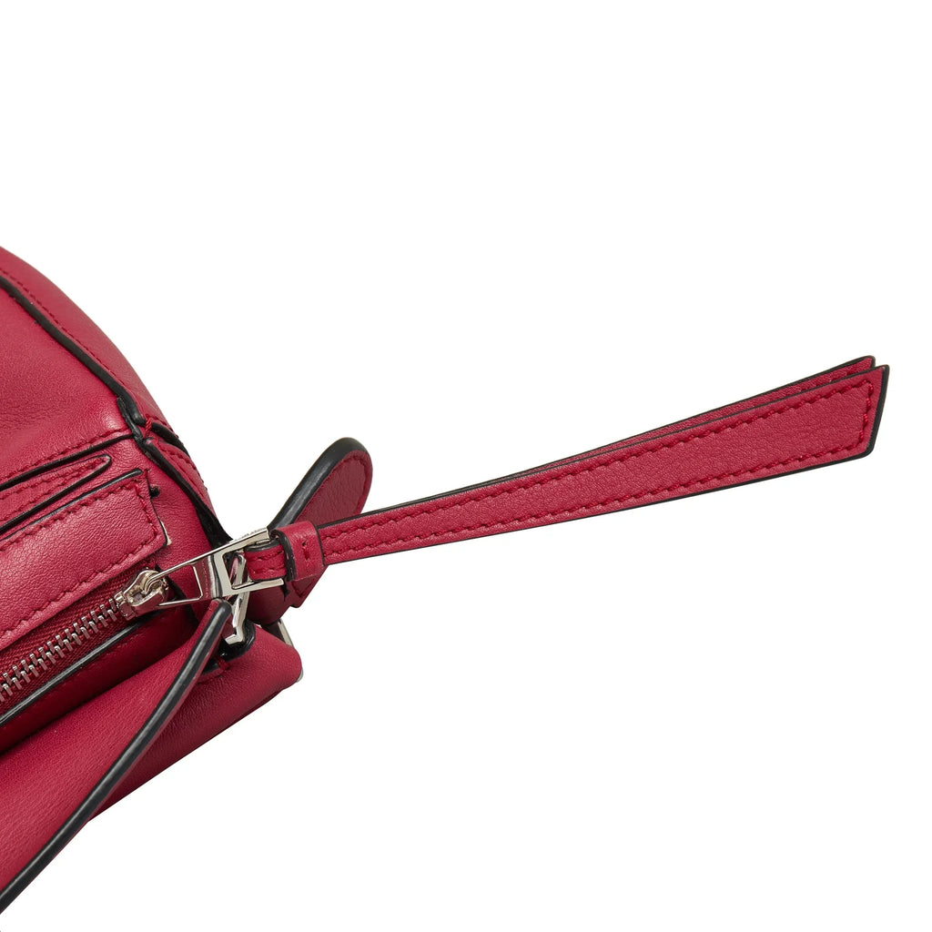 Pre-Owned Authenticated LOEWE Mini Puzzle Satchel Calf Leather Red Unisex (Good)