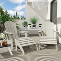 Polytrends  Laguna All Weather Poly Outdoor Patio Adirondack Chair Conversation Set - (4-Piece) Sand
