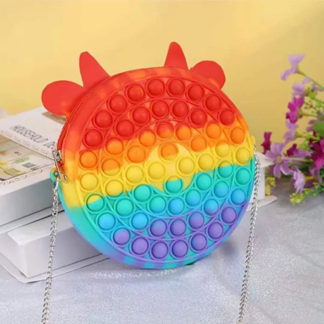 Large Red Rainbow Mouse Popits with Matching Popits Handbag, Perfect Gifts for Women and Teens