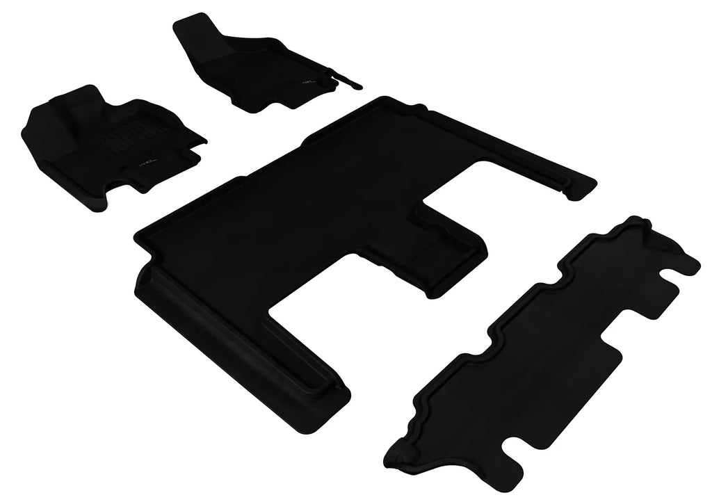 3D MAXpider KAGU Floor Mat (BLACK) compatible with DODGE GRAND CARAVAN 2008-2020 - Full Set