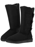 CAMEL Winter Tall Boots for Women Snow Boot Button Fashion Black Boots Knee High Classic Slip On Boot Outdoor Shoes