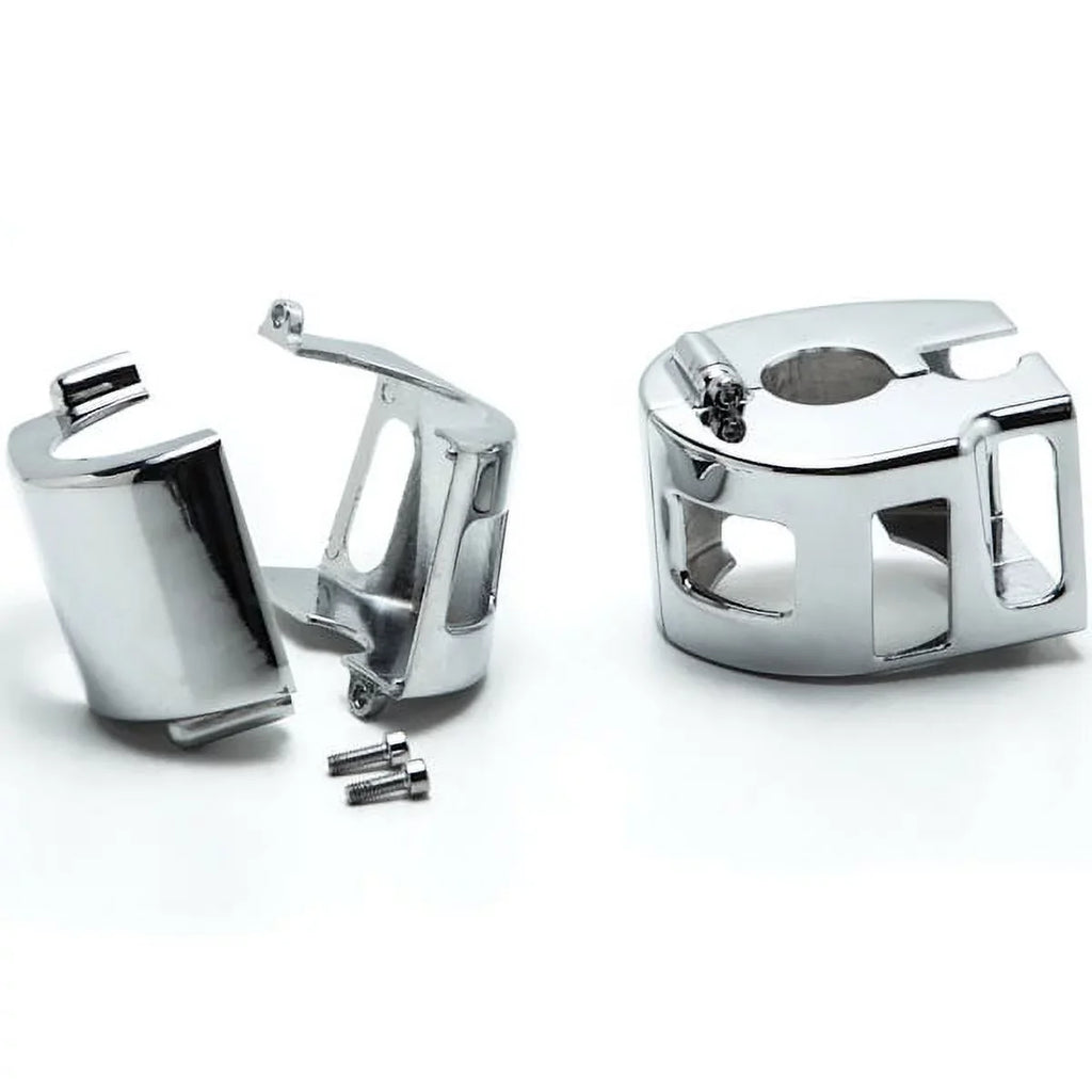 Krator  Yamaha Road Star V-Star 650 Kawasaki Vulcan 1500 1600 Custom Handlebar Switch Housing Cover Kit - Chrome