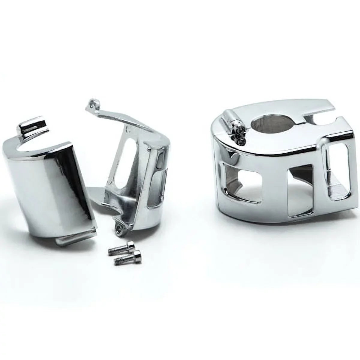 Krator  Yamaha Road Star V-Star 650 Kawasaki Vulcan 1500 1600 Custom Handlebar Switch Housing Cover Kit - Chrome
