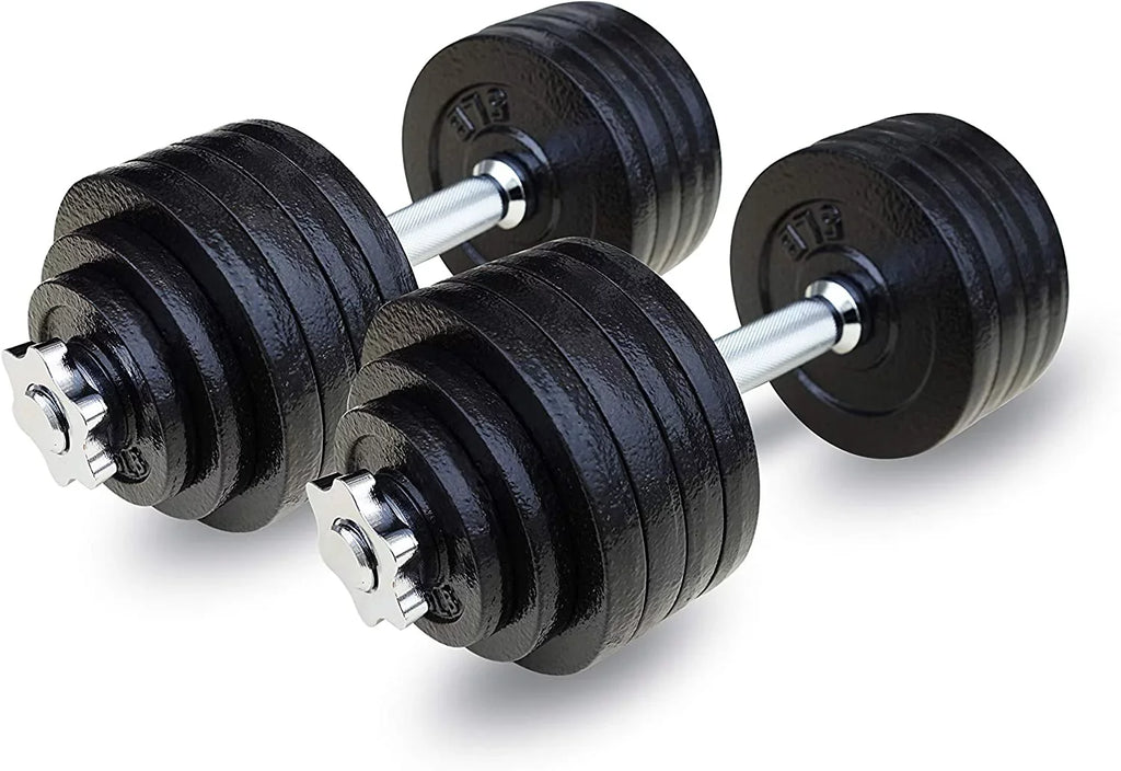 Adjustable Weight Cast Iron Dumbbells Set 105lbs