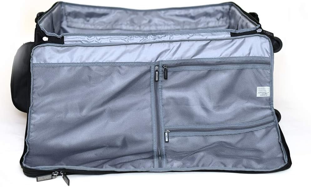 YFbiubiulife Collapsible Rolling Dance Bag w/No-Lean Garment Rack - BLACK