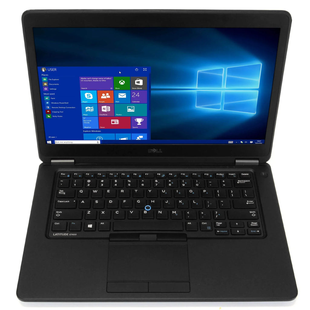 Latitude E7450 Laptop Computer, 2.90 GHz Intel i7 Dual Core Gen 5, 8GB DDR3 RAM, 256GB SSD Hard Drive, Windows 10 Professional 64 Bit, 14" Screen (Used Grade B Used)