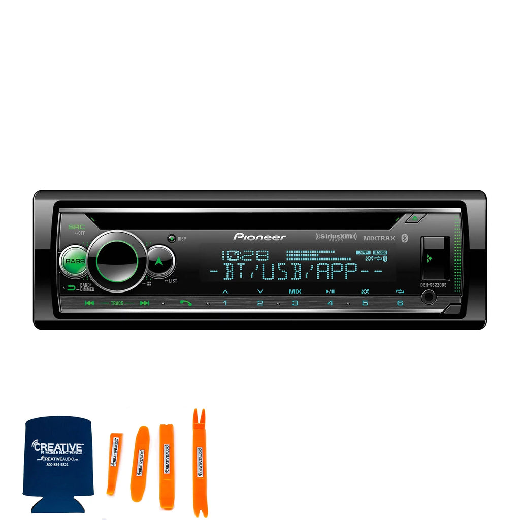Pioneer DEH-S6220BS Single DIN with Amazon Alexa, Bluetooth, including Android/iPhone Controls and 2 Pairs of Pioneer TS-A652F - 6-1/2" - 3-way Coaxial Speakers