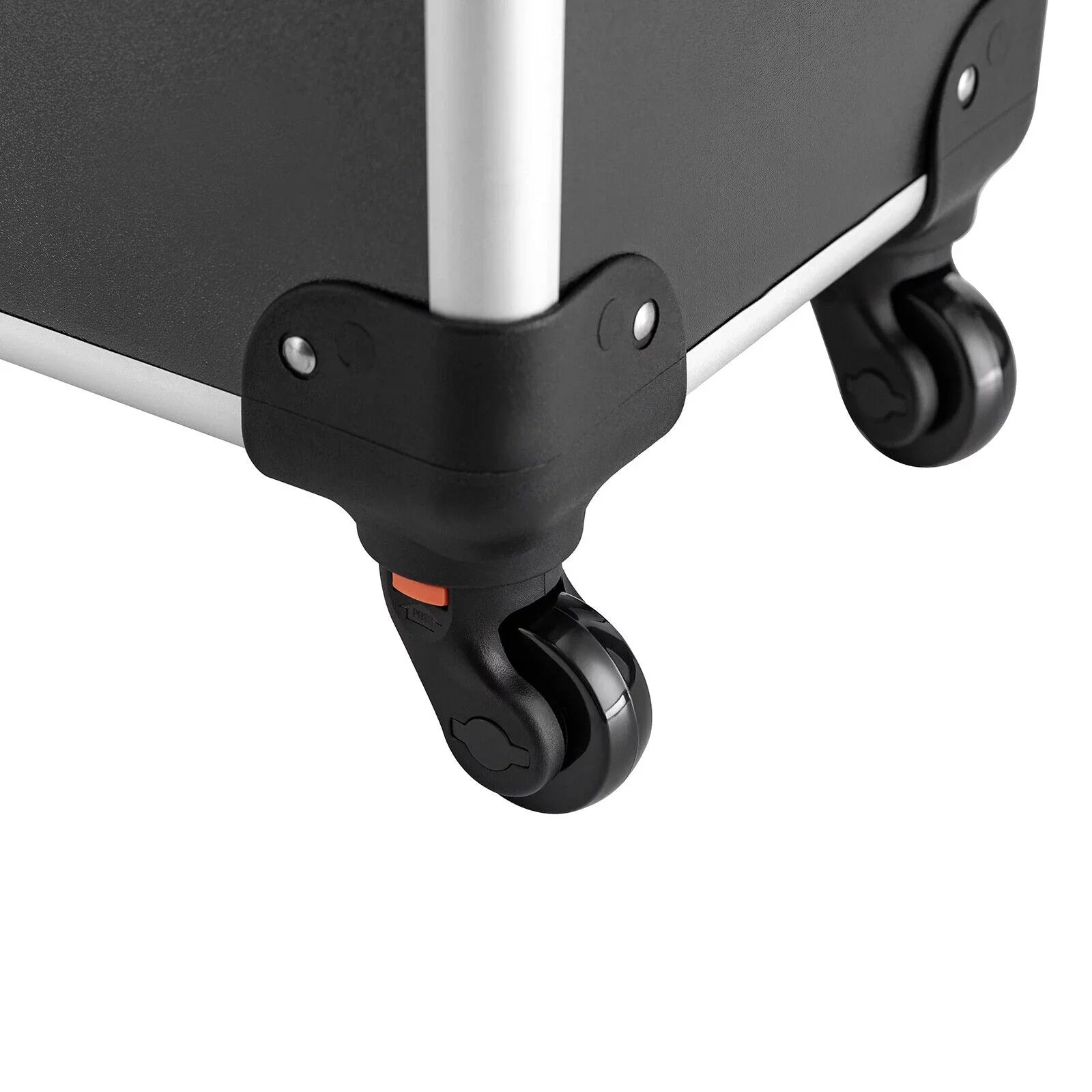 Rolling Lockable Makeup Train Case Hairdresser Trolley, Stylist Beauty Nail Salon Barber Case Cosmetic Luggage Travel Trunk Cart Organizer Tool Box with Swivel Wheels (Black)