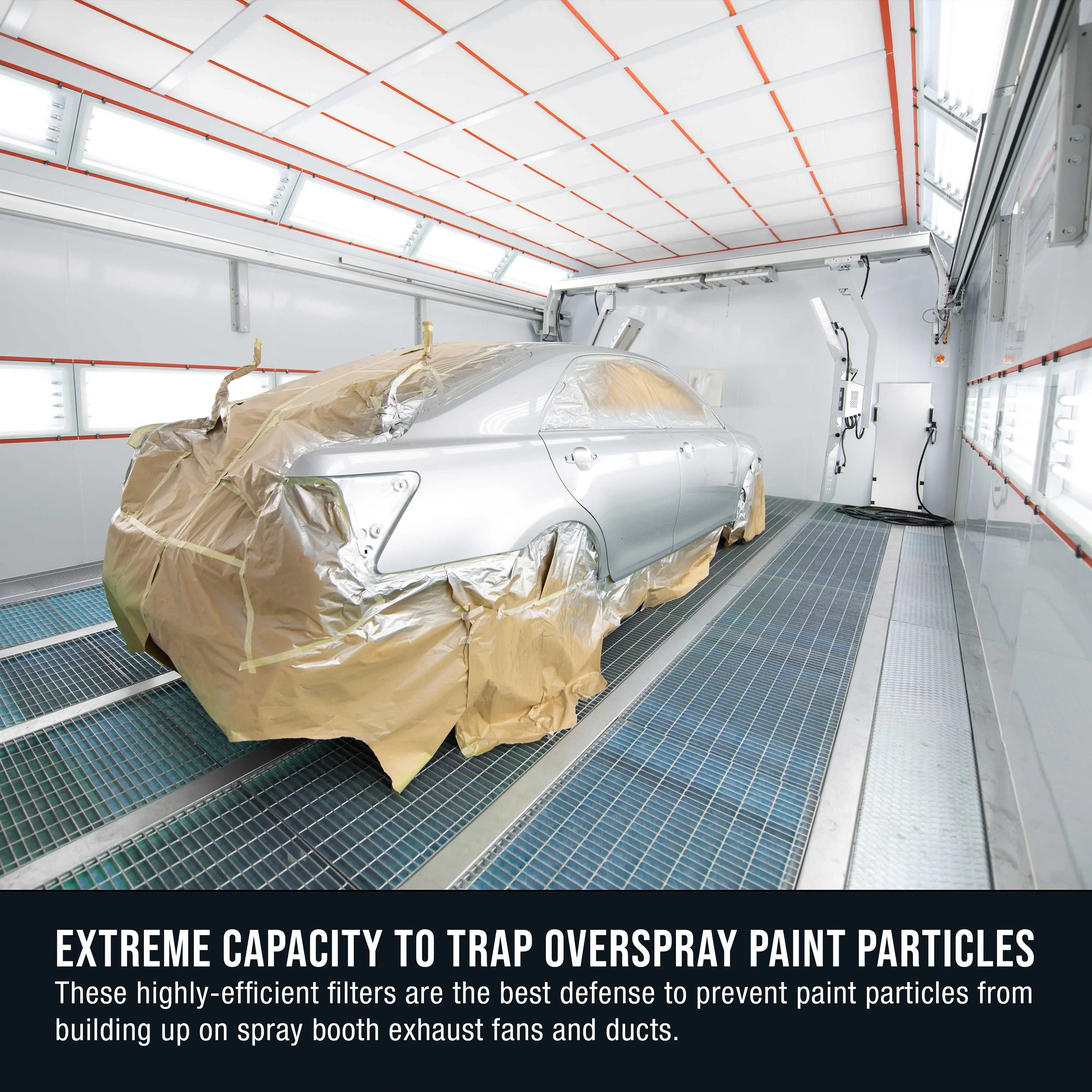 Master Elite Premium Paint Spray Booth Exhaust Filter Roll, 25" x 300' - 18 Gram Heavy-Duty Fiberglass Paint Arrestor - Captures Traps Overspray Paint Particles in Auto Autobody Refinish Booths
