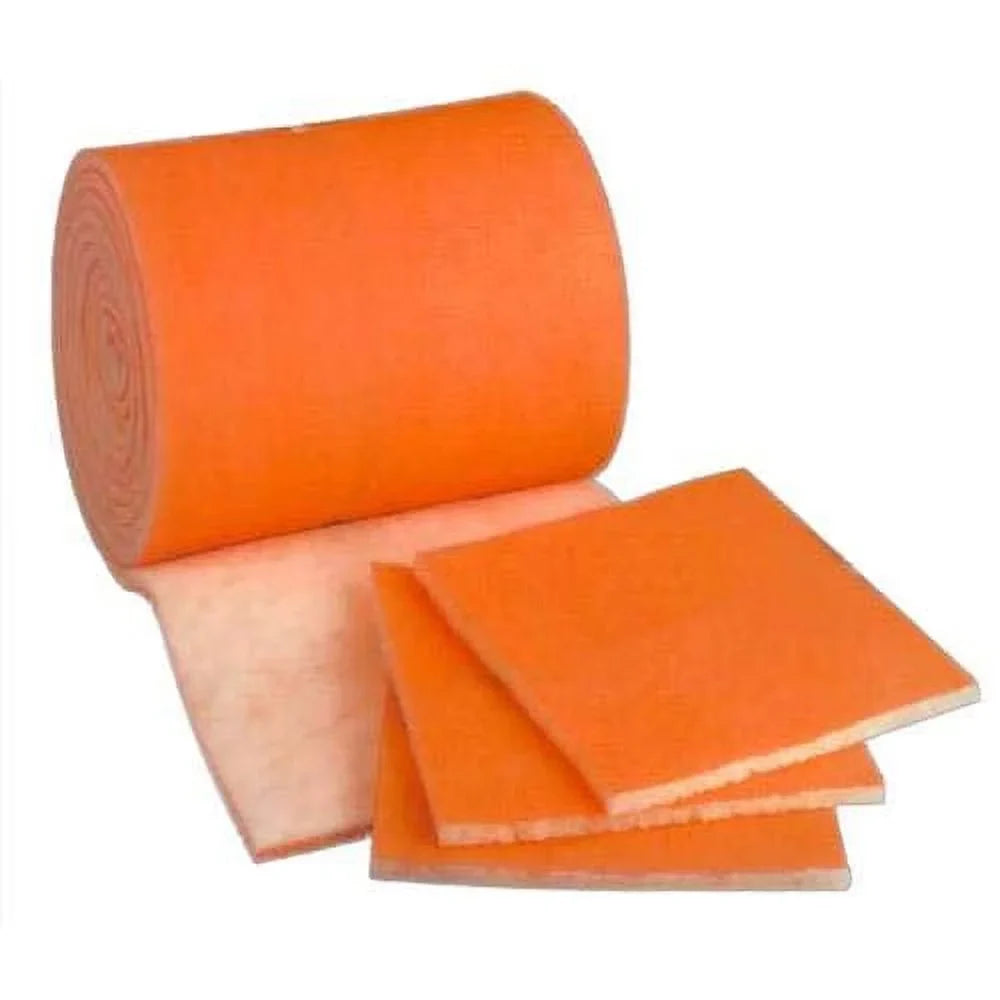 HVAC/Air Filter Media Roll, Orange/White MERV8 Polyester Media with a Heavy Dry Tackifier - 1 inch x 25 inch x 10 Foot
