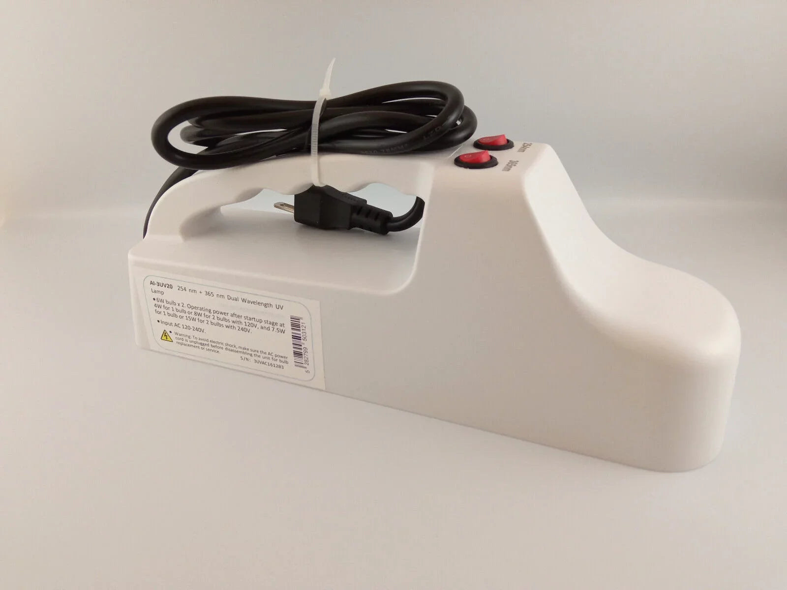 UV Lamp for Lab and Mineral Rocks w/ vis. Light Filter 6W x2 254nm + 365nm UVC + UVA 120-240V AC Powered AAdvance Instruments AI-3UV20