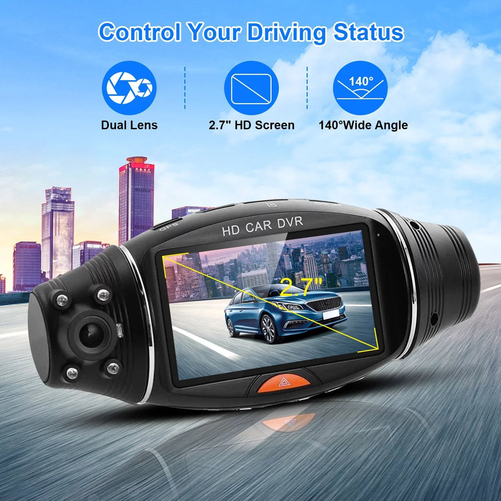 iMountek FHD 1080P Dual Lens Car DVR Dash Cam GPS Camera Video Recorder G-Sensor Night Vision