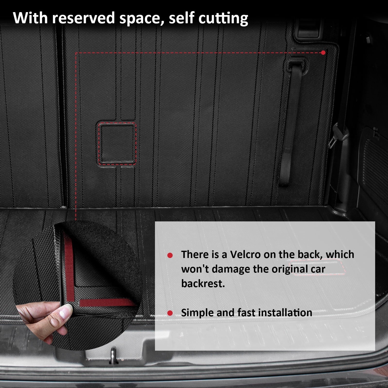 Fit 2020-2024 Toyota Highlander Trunk Mat with Backrest Mats Car Cargo Liner Highlander Accessories