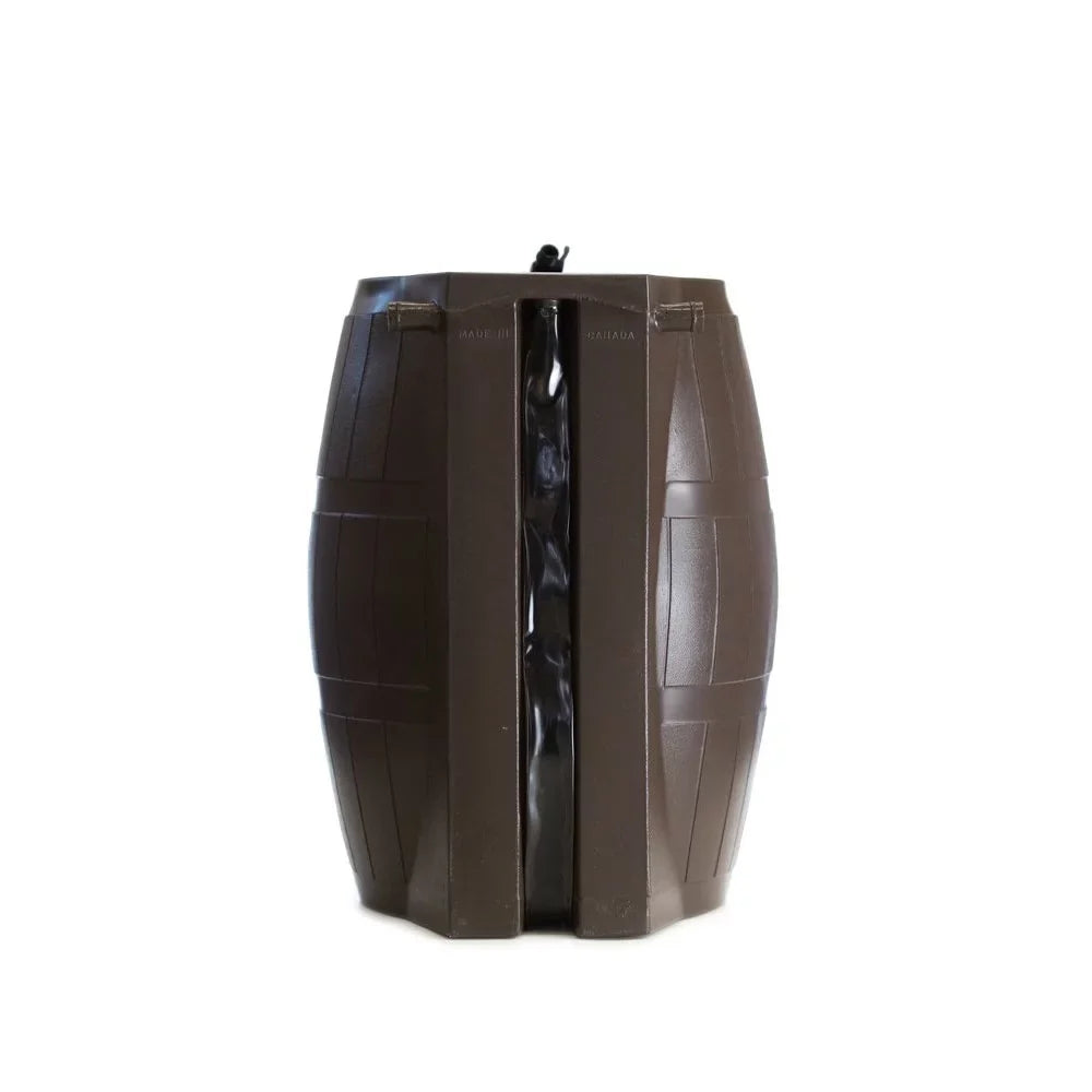 FCMP Outdoor 50-Gallon BPA Free Home Rain Water Barrel, Brown (2 Pack)