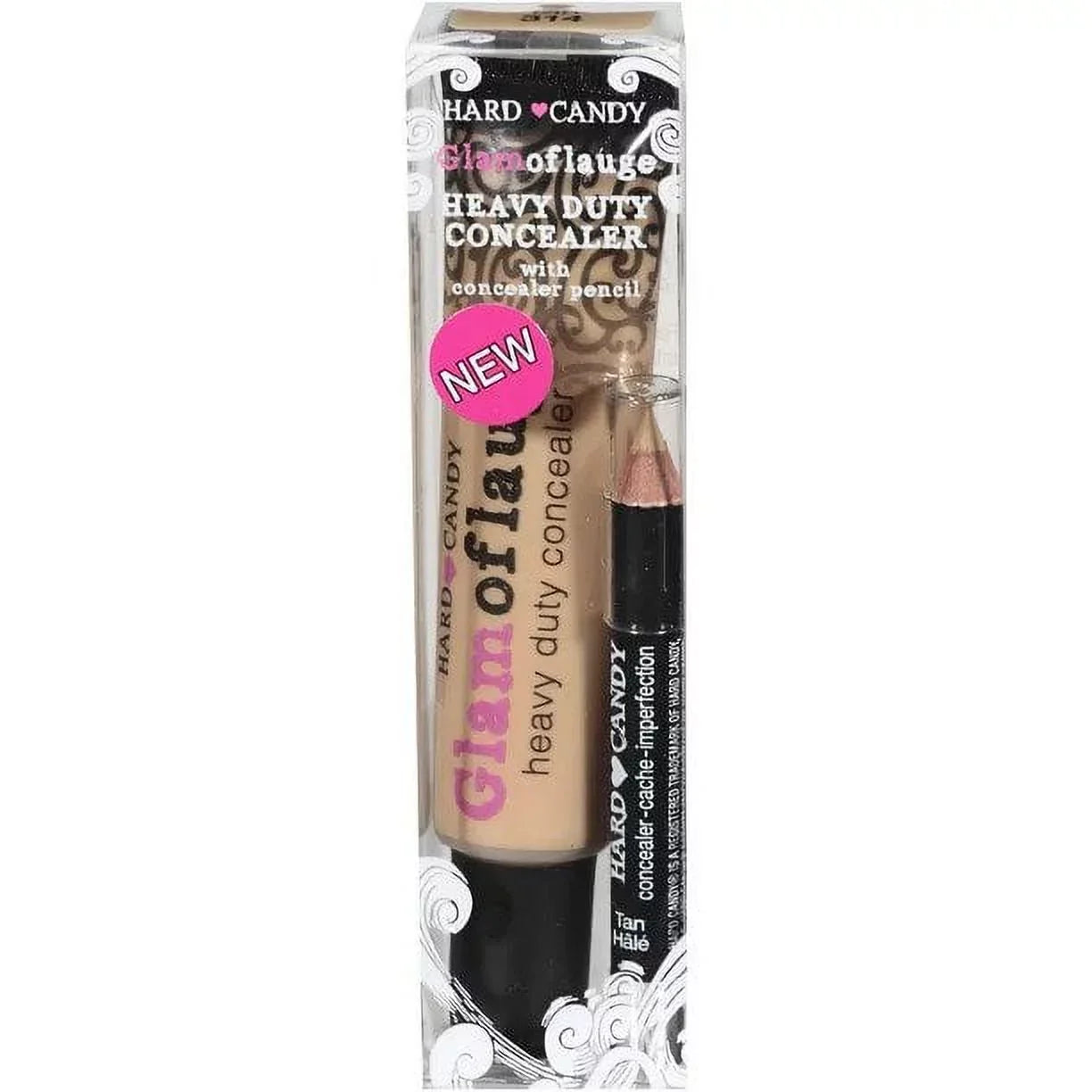 2 PACK HARD CANDY HEVY DUTTY CONCEALER WITH CONCALER PENCIL TAN 0314